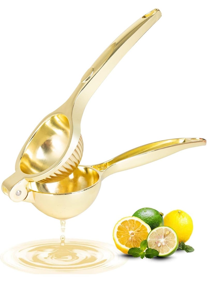 Bukela Lemon Squeezer,  Lemon Juicer Heavy Duty Lime Squeezer， Easy & Fast Juicing Citrus Squeezer, Hand Juicer Squeezer for Seedless Juicing, Easy to Clean Lemon Press Squeezer, Manual Juicer, Gold - Image 1