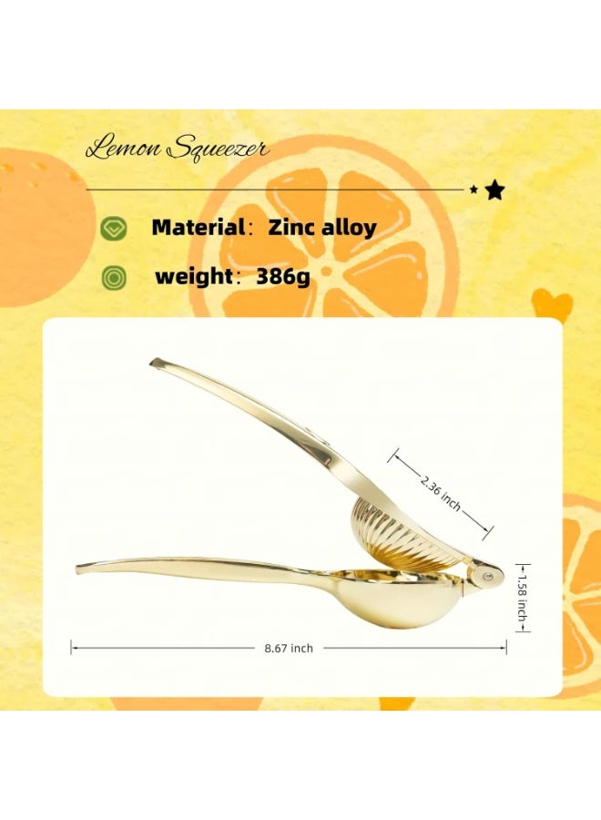 Bukela Lemon Squeezer,  Lemon Juicer Heavy Duty Lime Squeezer， Easy & Fast Juicing Citrus Squeezer, Hand Juicer Squeezer for Seedless Juicing, Easy to Clean Lemon Press Squeezer, Manual Juicer, Gold - Image 3