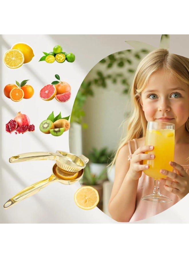 Bukela Lemon Squeezer,  Lemon Juicer Heavy Duty Lime Squeezer， Easy & Fast Juicing Citrus Squeezer, Hand Juicer Squeezer for Seedless Juicing, Easy to Clean Lemon Press Squeezer, Manual Juicer, Gold - Image 5
