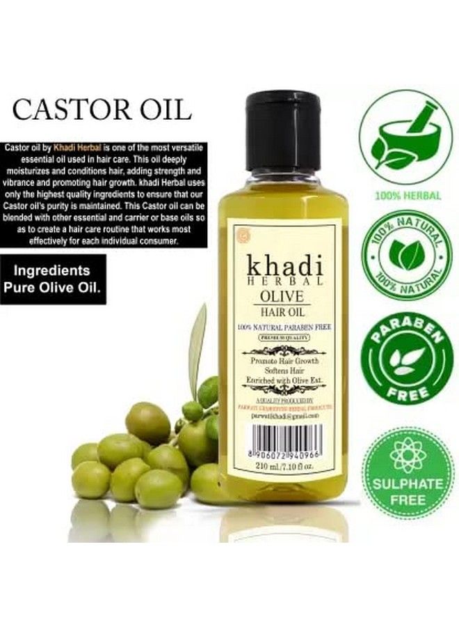 Khadi Herbal Organic Olive Hair Oil 210Ml Pack Of 1 Rich In Vitamins A E And Antioxidants. - Image 4