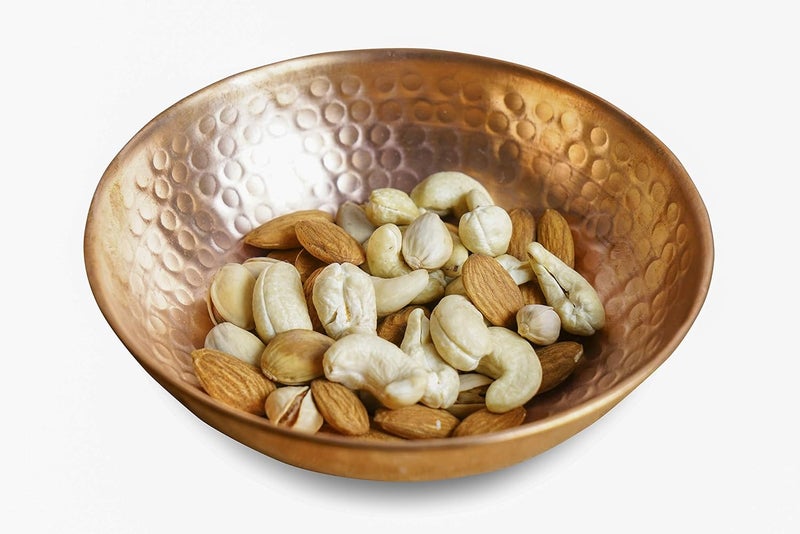 GoCraft Pure Copper Decorative Bowl | Hammered Finish Pure Copper Bowl for Nuts, Salad, Fruits & Kitchen Serving Purposes - 5" Dia & 2" Height (Small) - Image 2