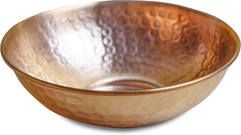 GoCraft Pure Copper Decorative Bowl | Hammered Finish Pure Copper Bowl for Nuts, Salad, Fruits & Kitchen Serving Purposes - 5" Dia & 2" Height (Small) - Image 1