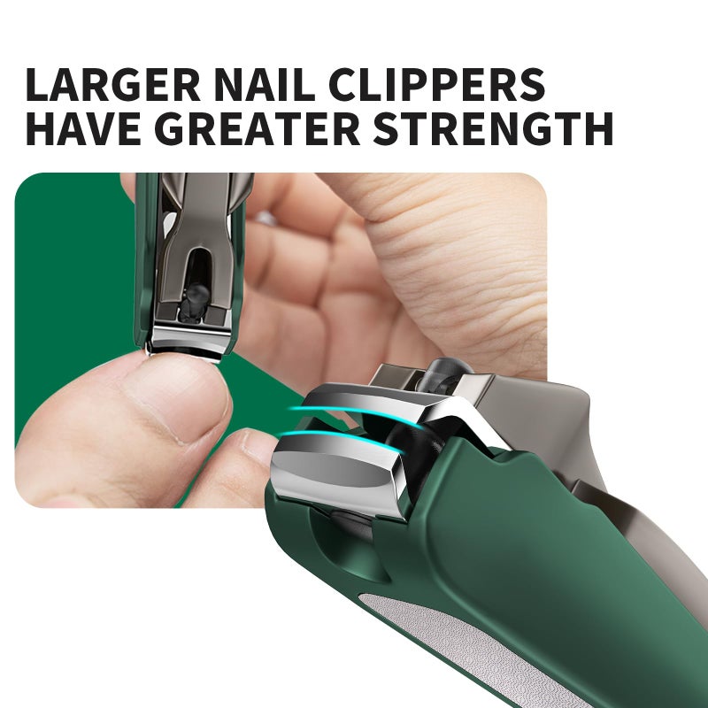 VANWIN Nail Clippers for Men with Catcher, 2-Pack Large & Small Anti-Splash Nail Clippers for Fingernails & Toenails, Sharp Stainless Steel Heavy-Duty Self-Collecting Nail Cutter for Men Women - Image 3