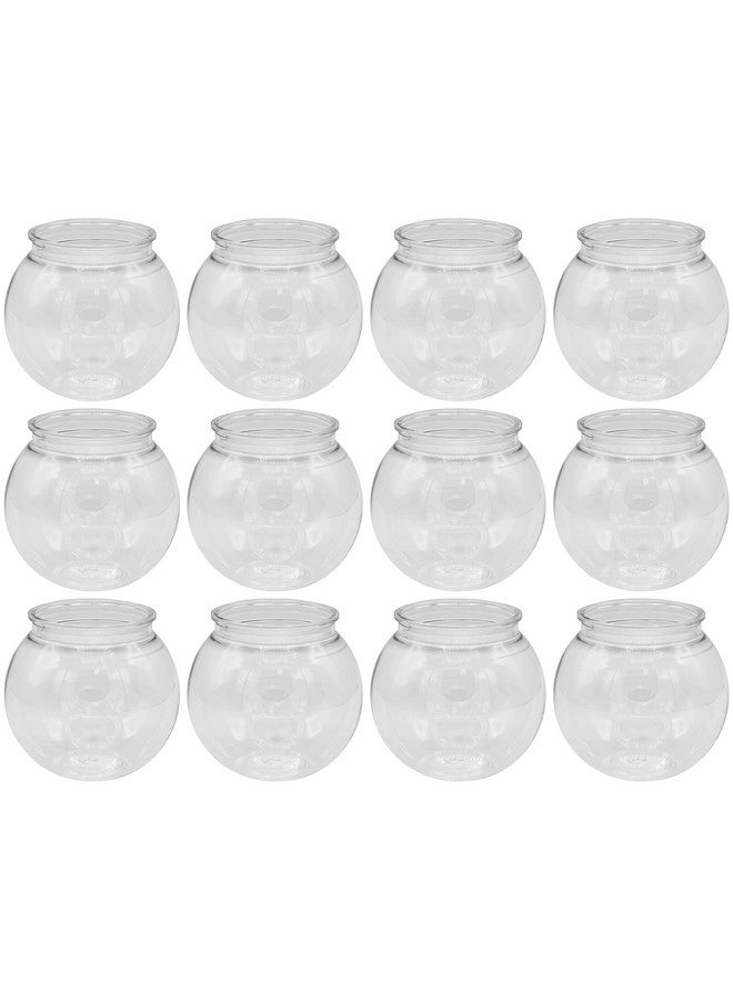 Creative Hobbies هوايات إبداعية - عبوة 12 - أوعية زينة من اللدائن الشفافة بحجم 4 بوصات (100 مم) غير قابلة للكسر - رائعة لبرك السمك، ألعاب الكرنفال، الحلوى، هدايا الحفلات، زينة الطاولات، المزهريات، المشروبات - Image 1