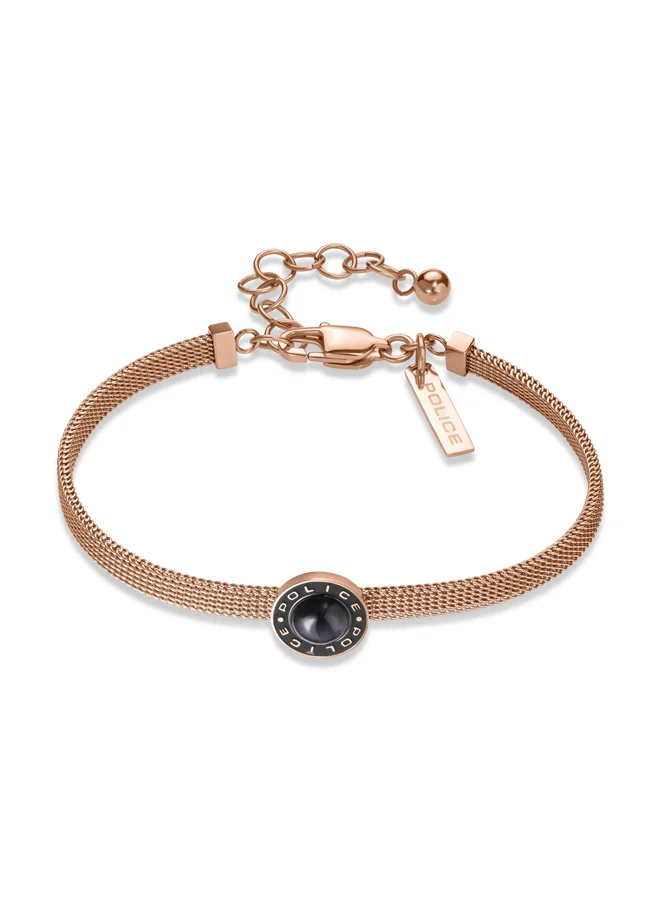 POLICE Patriot Rose Gold Stainless Steel Mesh Band Bracelet for Women