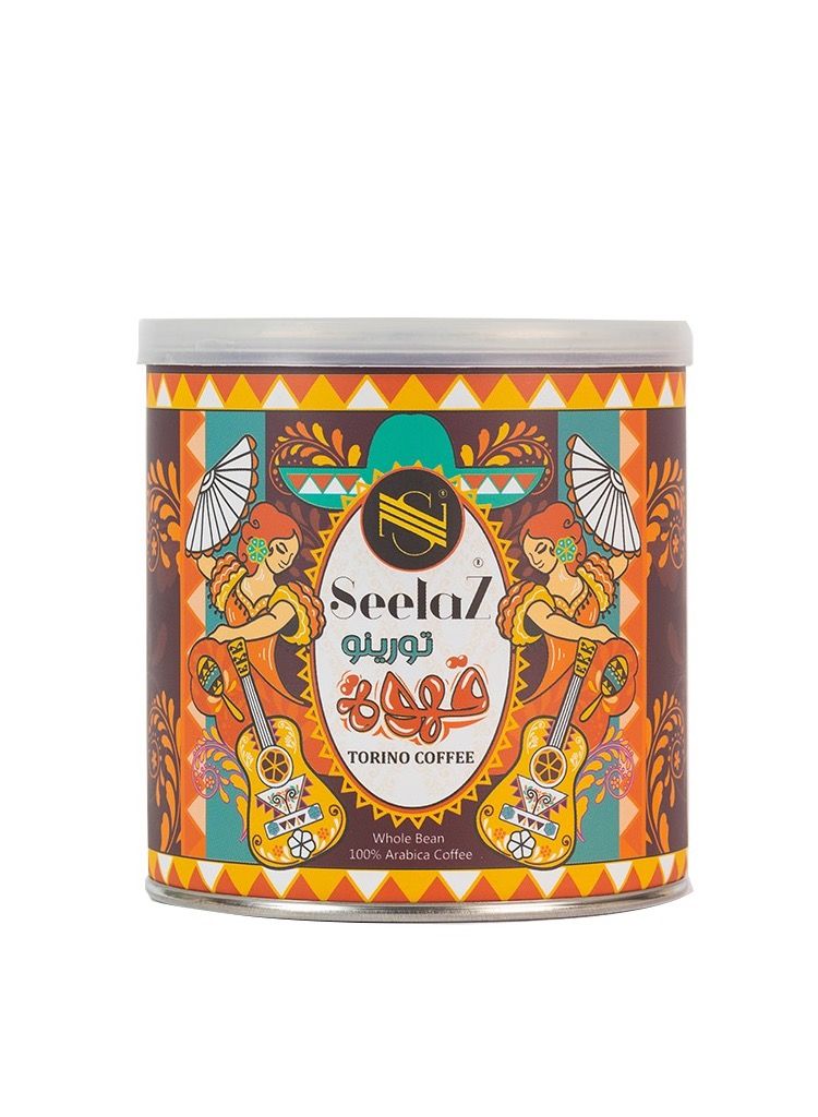 Seelaz Torino Coffee, Flavored Turkish Coffee, 100% Arabica, Finely Ground, No Added Sugar, 200g