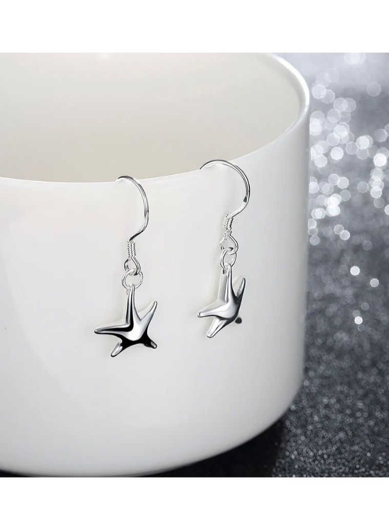 Dangle Charms Elegant 925 Silver Plated Earrings For Women - Image 4