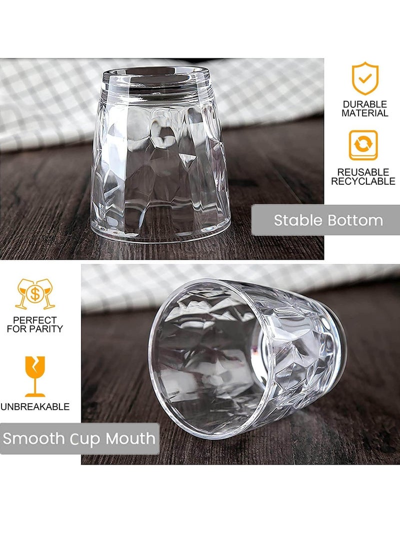سيوسي أكواب مياه بلاستيكية شفافة، أكواب للشرب سعة 10 أونصة، مجموعة من 4 أكواب شرب شفافة غير قابلة للكسر، لحفلات النزهة المنزلية، آمنة للاستخدام في غسالة الأطباق، وقابلة للتكديس - Image 2