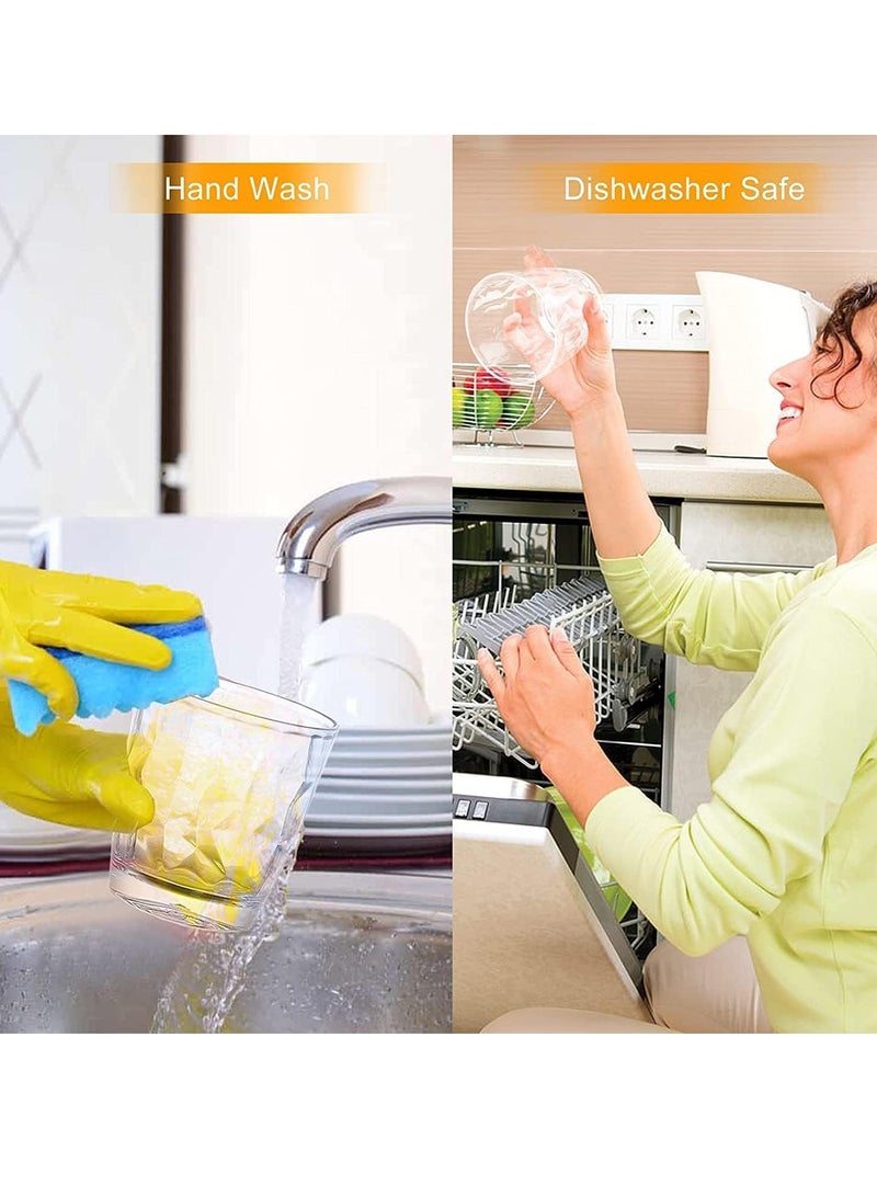 سيوسي أكواب مياه بلاستيكية شفافة، أكواب للشرب سعة 10 أونصة، مجموعة من 4 أكواب شرب شفافة غير قابلة للكسر، لحفلات النزهة المنزلية، آمنة للاستخدام في غسالة الأطباق، وقابلة للتكديس - Image 3