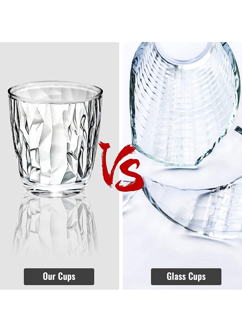 سيوسي أكواب مياه بلاستيكية شفافة، أكواب للشرب سعة 10 أونصة، مجموعة من 4 أكواب شرب شفافة غير قابلة للكسر، لحفلات النزهة المنزلية، آمنة للاستخدام في غسالة الأطباق، وقابلة للتكديس - Image 4