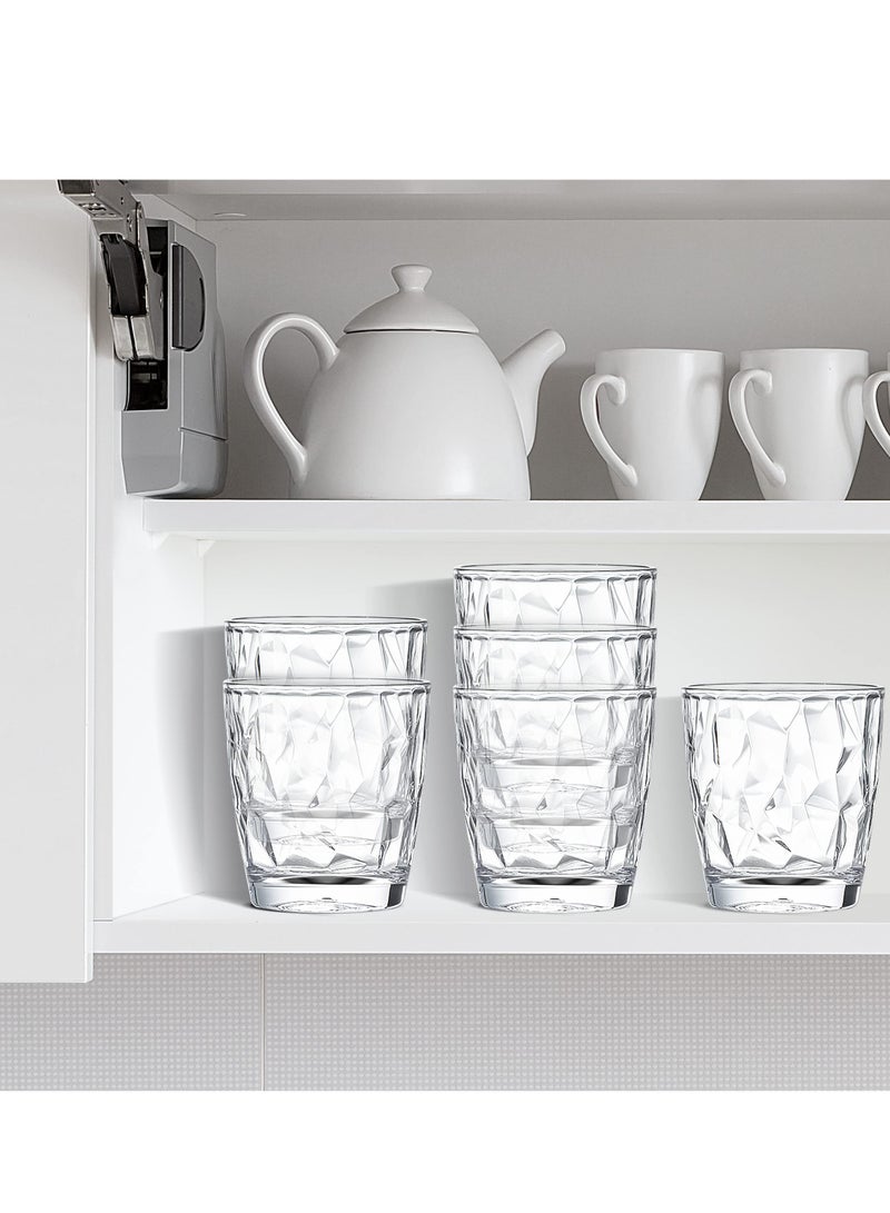 سيوسي أكواب مياه بلاستيكية شفافة، أكواب للشرب سعة 10 أونصة، مجموعة من 4 أكواب شرب شفافة غير قابلة للكسر، لحفلات النزهة المنزلية، آمنة للاستخدام في غسالة الأطباق، وقابلة للتكديس - Image 5