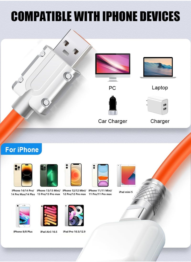 ماركة غير محددة - سلك شحن USB متوافق مع آيفون 14 13 13 12 11 برو 11 ماكس Xr Xr Xs X 8 8 7 iPad، كابل شحن سريع 6 أمبير، سلك شاحن 6 أقدام للآيفون، كابل شحن سريع USB مع شحن مزامنة بيانات عالي السرعة - Image 1