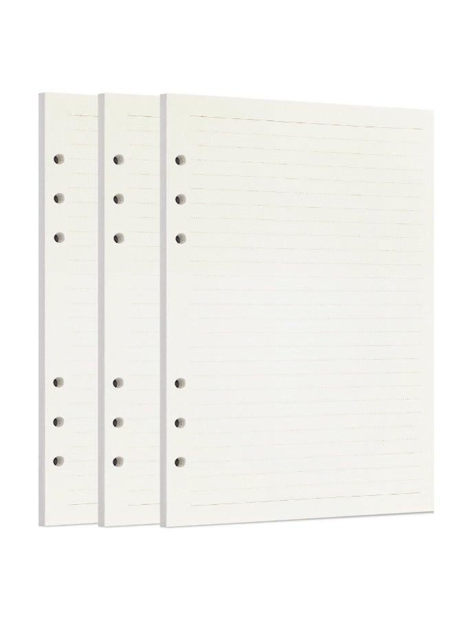 Zelten 3 Pack A5 135 Sheets/270 Pages Lined Loose Leaf Punched Paper Refills Paper for 6 Hole Binder Personal Organizer Diary Notebook Refillable Planner
