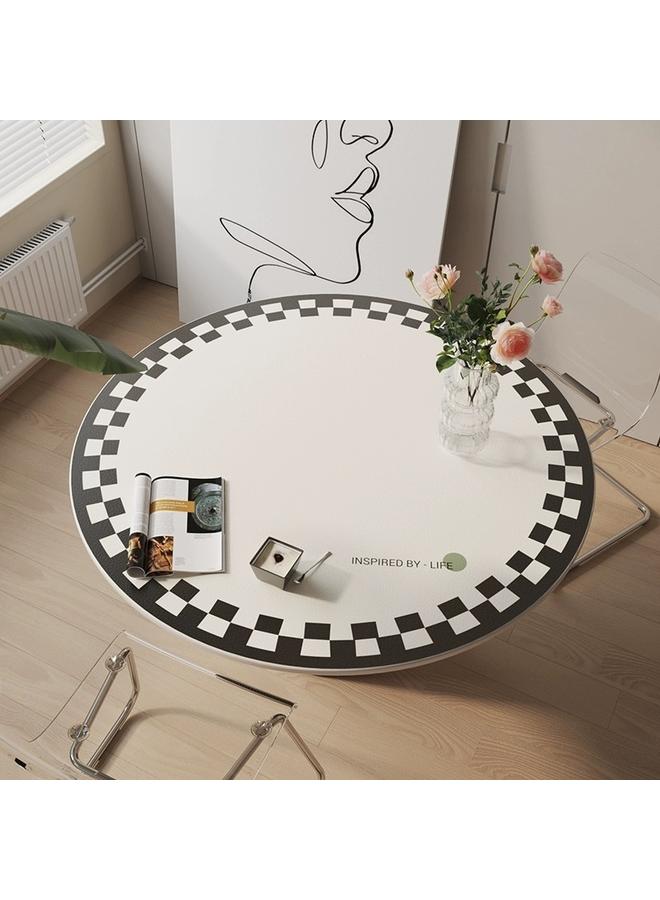 Bluejw Light Luxury High-class Round Table Cloth Waterproof And Oil-proof Anti-scalding Leather Coffee Table Table Mat Round Non-slip Table Mat - Image 2
