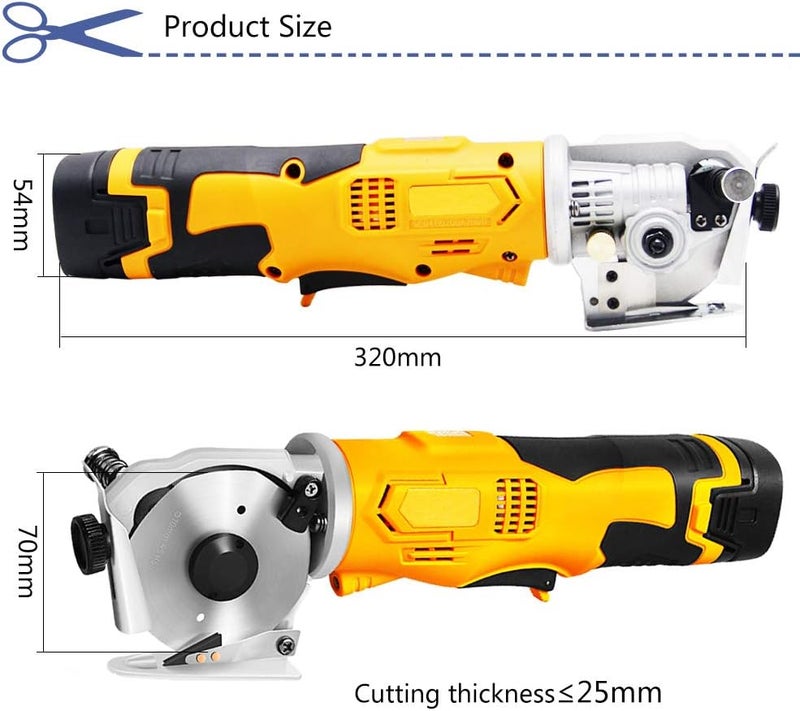 cheekyglo Electric Fabric Scissors Cordless Round Knife Cutting Machine Portable Rotary Cutter for Fabric Leather Carpet (1 Battery) - Image 4