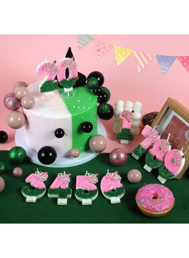 IDIJOLI Wicked Birthday Candle Pink and Green Number 7 Candle 7th Birthday Cake Topper Cupcake Decor Witch Themed Party Decorations Anniversary Celebrations Supplies Favors - Image 4