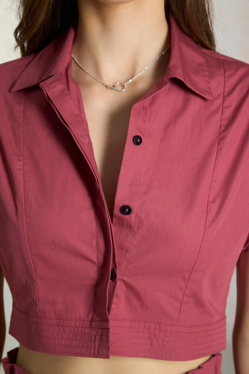 فيرجيو Cotton Cropped Daywear Shirts for Women