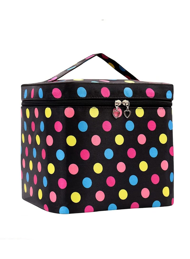 SYOSI Large Make Up BagMake Up Case Large Travel Cosmetic Bags Makeup Bag with Brush Holder Multifunction Case Toiletry Bags with Handle for Women Girls - Image 1