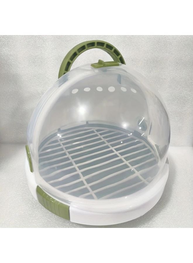 حاملة الطيور المحمولة باللون الأخضر الطحلبي مع أقفال أمان التهوية للسفر في الهواء الطلق - Image 1