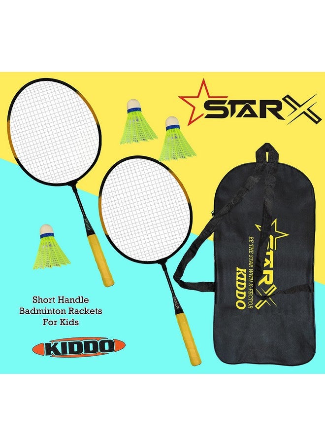 StarX Kiddo Aluminum Badminton Racket Kit with 3 Corks and Cover - Badminton Complete Kit for Kids (Black Yellow) - Image 5