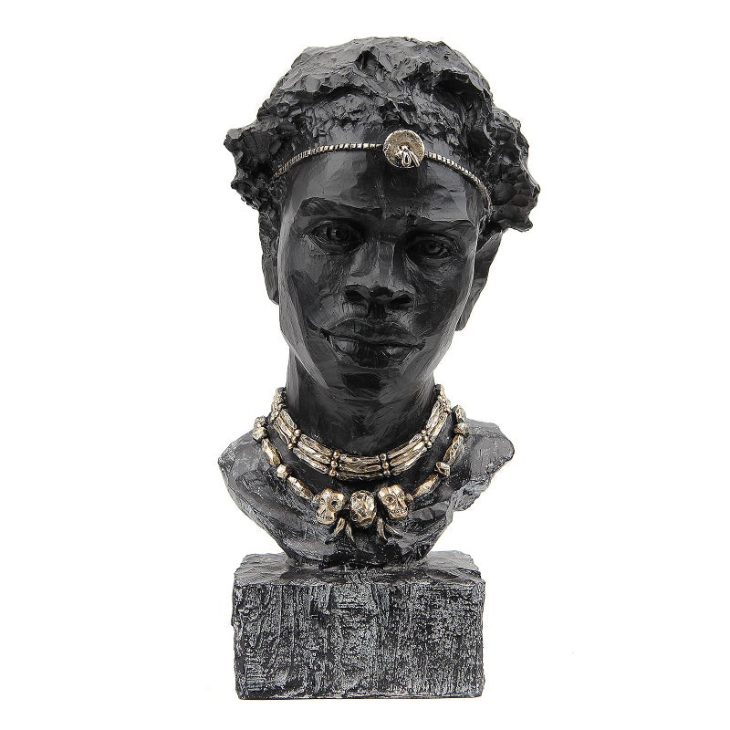 Leekung African Sculpture Resin Figurine Handmade Home Decor 122x63x43 inches Black