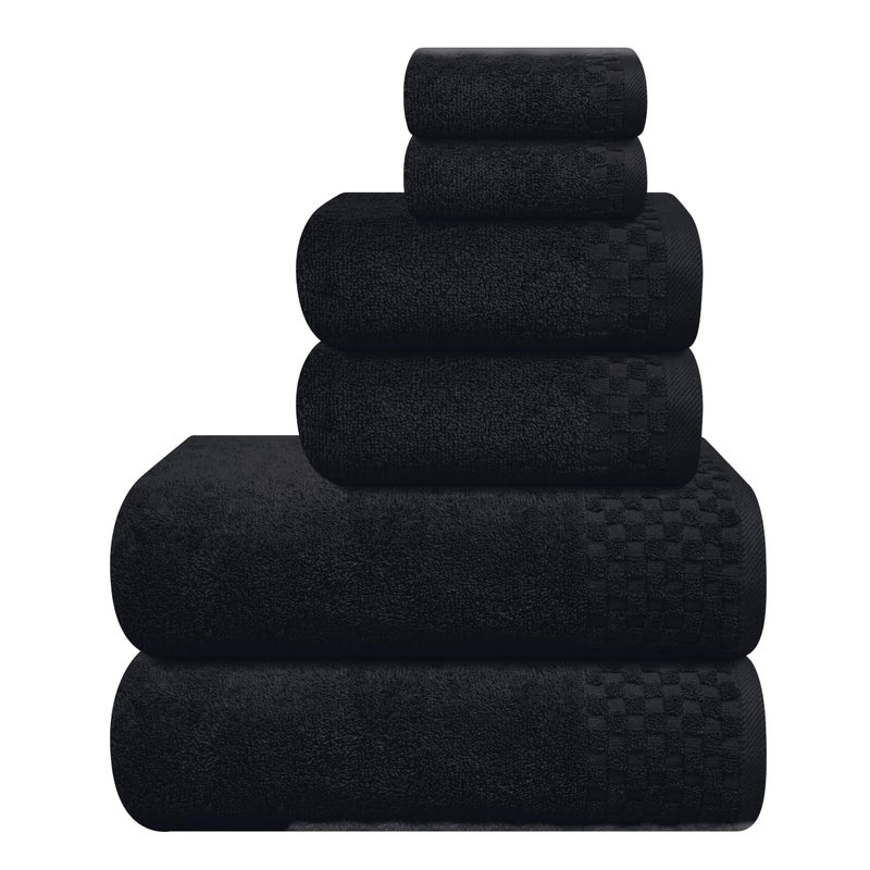 ملكي خاص MyOwn Premium Cotton 6 Pack Placel Conting for Bathroom يحتوي على 2 مناشف حمام 28 × 55 بوصة 2 مناشف اليد 16x24 بوصة و 2 غسل 12x12 بوصة مثالية استخدام كل يوم مضغوط وخفيف الوزن - البط البركانية - Image 1