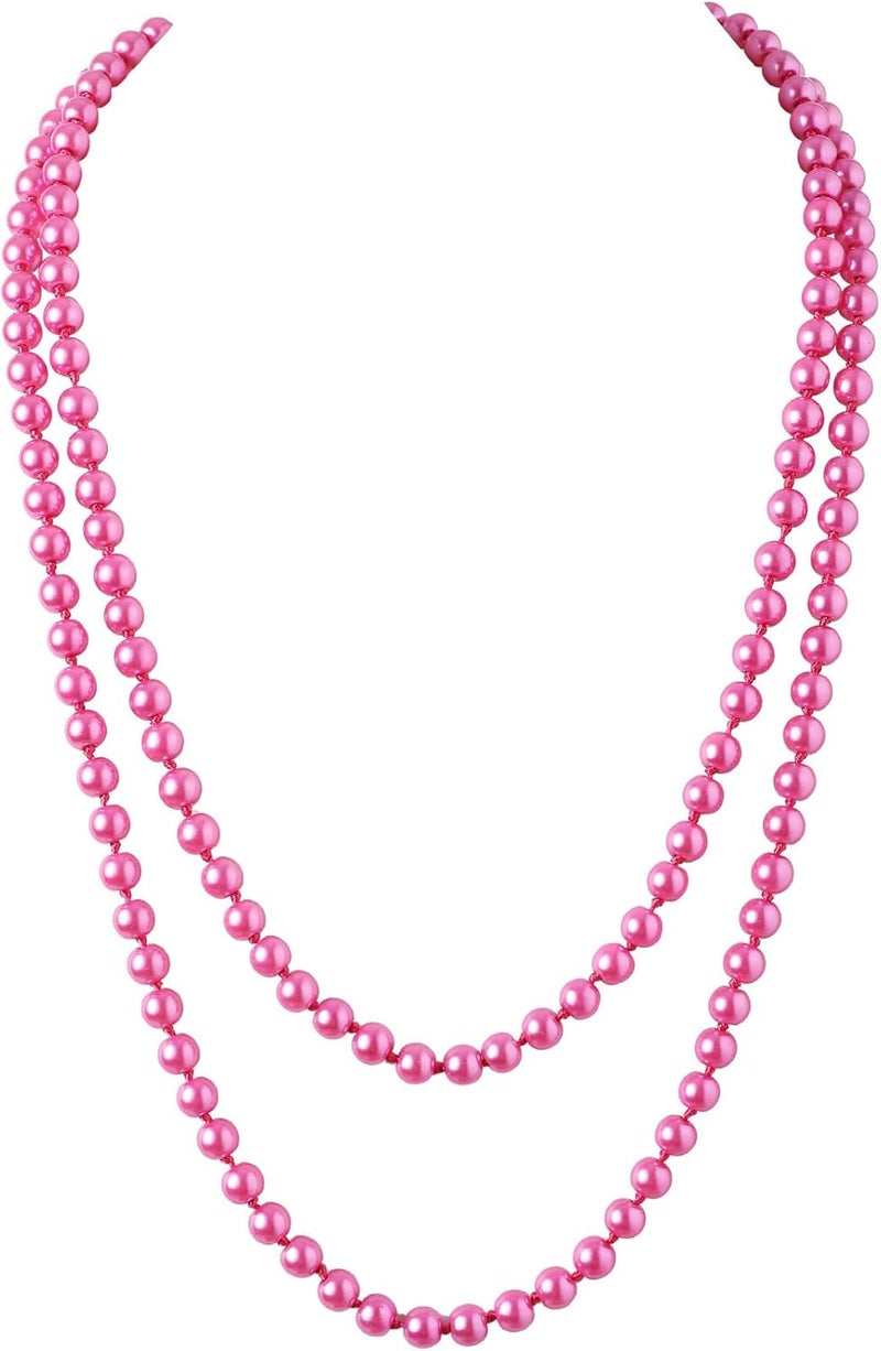 BABEYOND Long Pearl Necklace Faux Pearls Necklace Set Beaded Long Pearls Necklace 1920s Gatsby Costume Jewelry - Image 1
