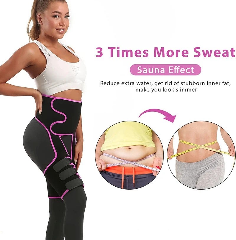 Bluejw Hot Sweat Waist Trimmer for Women, 3 in 1 Neoprene Thigh Wraps & Butt Lifter, Weight Loss Belt - Image 4