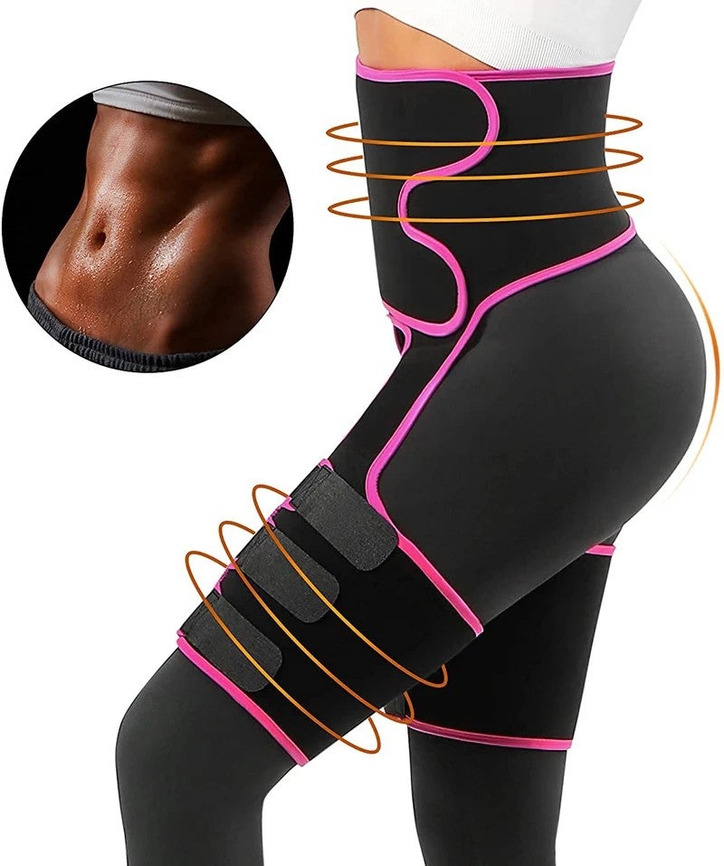 Bluejw Hot Sweat Waist Trimmer for Women, 3 in 1 Neoprene Thigh Wraps & Butt Lifter, Weight Loss Belt - Image 2