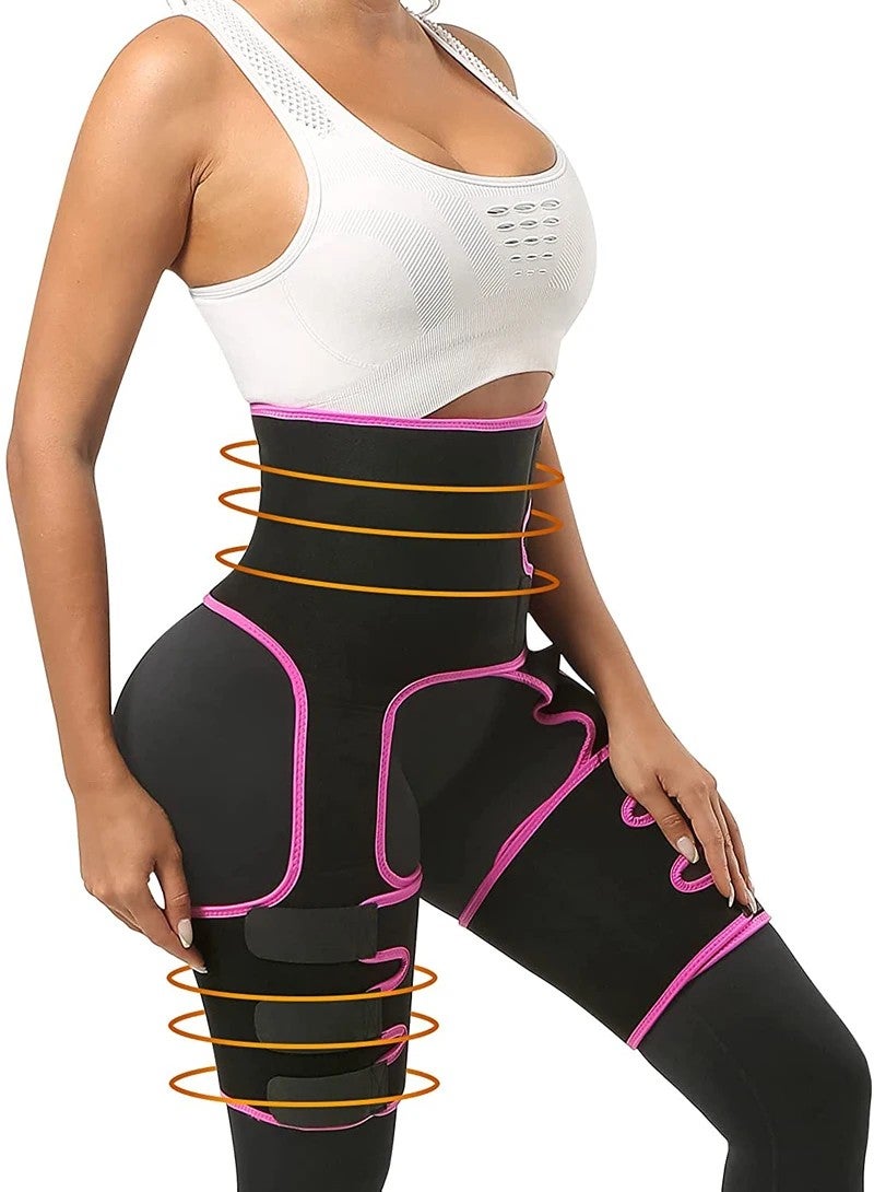 Bluejw Hot Sweat Waist Trimmer for Women, 3 in 1 Neoprene Thigh Wraps & Butt Lifter, Weight Loss Belt - Image 3