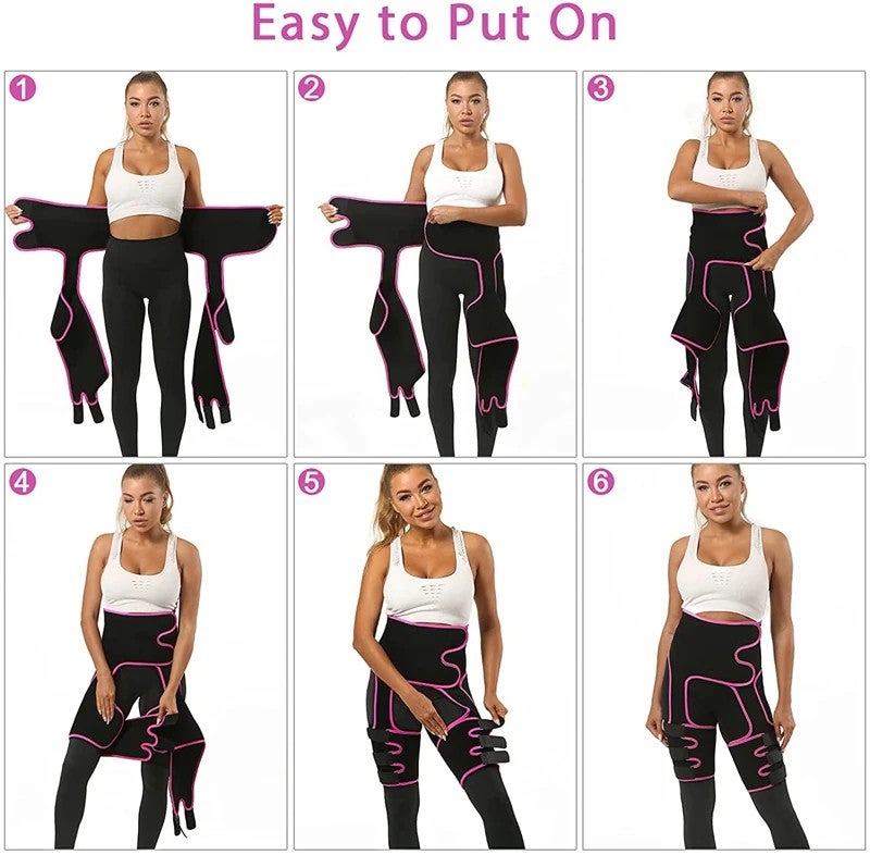 Bluejw Hot Sweat Waist Trimmer for Women, 3 in 1 Neoprene Thigh Wraps & Butt Lifter, Weight Loss Belt - Image 5