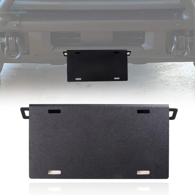 RERPRO Front License Plate Frame for 2021-2022 Ford Bronco - Heavy-Duty Aluminum Alloy Mounting Bracket, Black - Image 1
