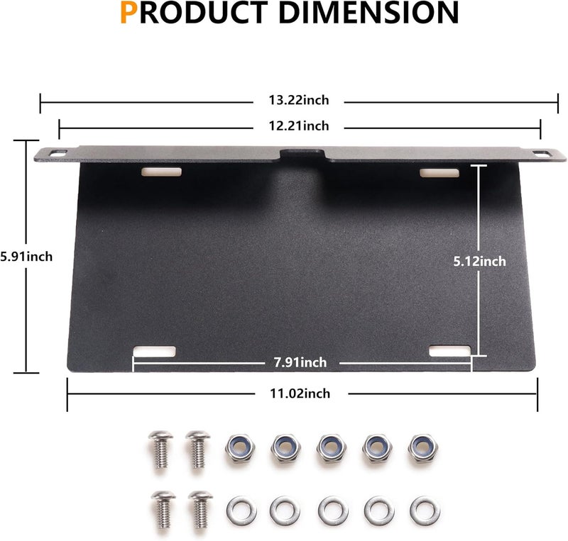 RERPRO Front License Plate Frame for 2021-2022 Ford Bronco - Heavy-Duty Aluminum Alloy Mounting Bracket, Black - Image 5