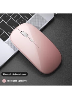 Wireless Mouse Charging Silent Bluetooth Dual-mode Home Office Laptop Desktop External Unlimited Mouse-Specifications:Rose Gold/bluetooth Dual Template [silent + RecharGeable] 2.4G Wireless + Bluetooth 5