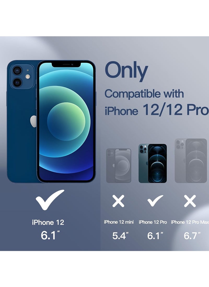 Generic - Silicone Case Compatible with iPhone 12/12 Pro, Slim Liquid Silicone, Layers of Soft Gel Rubber Shockproof, Protective Phone Case Cover with TPU Lining (Dark Blue) - Image 1