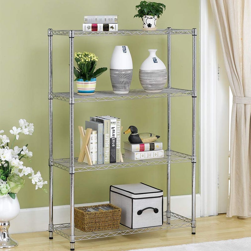 BestOffice Adjustable Wire Shelving Storage Shelves Heavy Duty Shelving Unit for Small Places Kitchen Garage (Chrome, 36Ã—14Ã—54) - Image 2