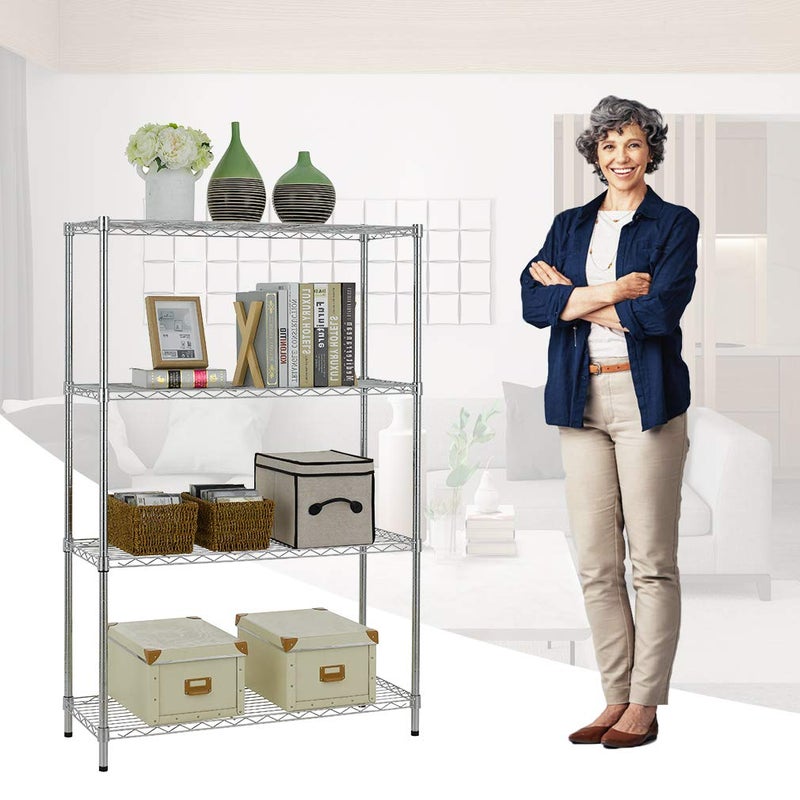 BestOffice Adjustable Wire Shelving Storage Shelves Heavy Duty Shelving Unit for Small Places Kitchen Garage (Chrome, 36Ã—14Ã—54) - Image 3