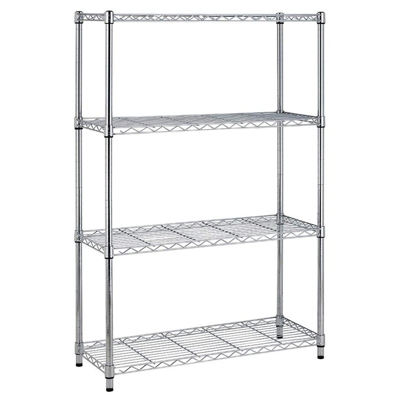 BestOffice Adjustable Wire Shelving Storage Shelves Heavy Duty Shelving Unit for Small Places Kitchen Garage (Chrome, 36Ã—14Ã—54) - Image 1