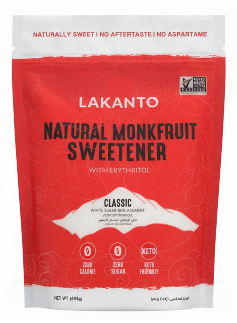 LAKANTO Classic Monkfruit And Erythritol Sweetener White Sugar Replacement 454 G - Image 1