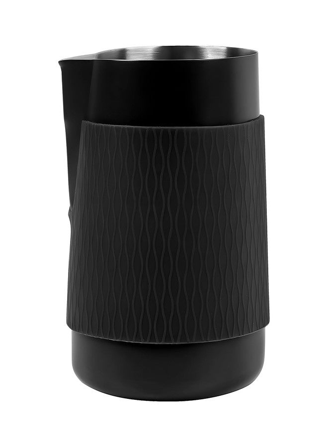 IKAPE Espresso Milk Pitcher, 15.04/450ml Milk Frothing Jug without Handle, Espresso Steaming Pitcher with Sharp Spout for Espresso Barista Tool(black) - Image 1