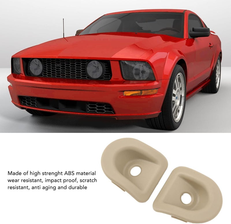 woobles 2 Pcs Left Driver Door Panel Trim 7R3Z 63220A51 AC Door Lock Knob Grommet Door Trim Panel Bezels Replacement for Mustang 2006\u20112014 (Beige) Beige - Image 2