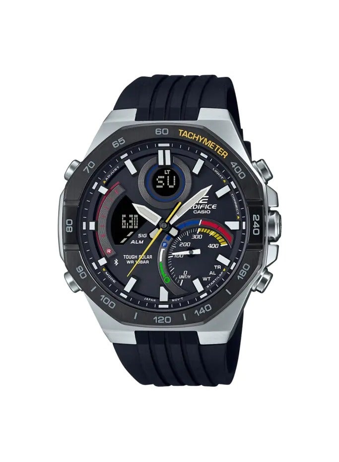 كاسيو ساعة كاسيو ايديفيس للرجال - ECB-950MP-1ADF مينا سوداء، سوار أسود - Image 1