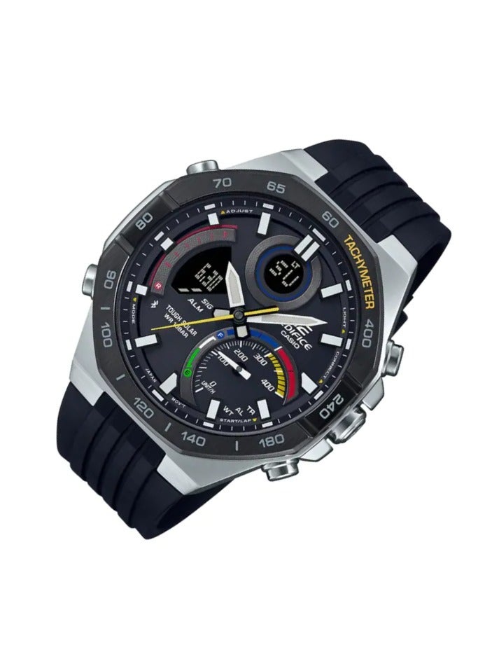 كاسيو ساعة كاسيو ايديفيس للرجال - ECB-950MP-1ADF مينا سوداء، سوار أسود - Image 3