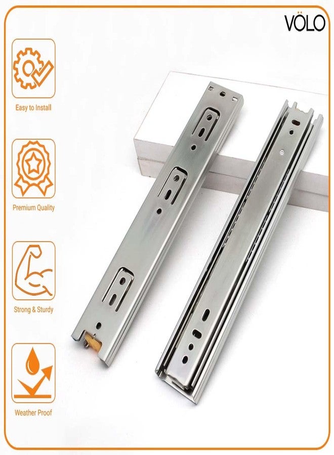 Volo Stainless Steel Heavy Duty Telescopic Slide/Drawer Channel (Silver) (18 Inch) - Image 3