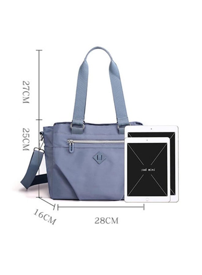 Women's Pink Nylon Tote Bag, Lightweight Crossbody Shoulder Handbag with Multi-Pockets - Image 2