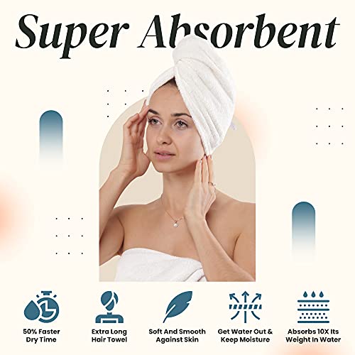 Aspen5 Extra Large Waffle Cotton Hair Towel Wrap - 30 inches Long, 400 GSM, Ultra Absorbent, Quick Dry Hair Turban for Women, Ideal for Long and Curly Hair, Perfect for Plopping (Grey) - Image 4