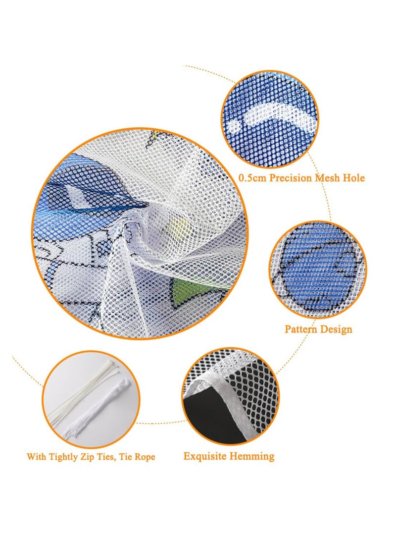 SYOSI - Child Safety Net Mesh, Baby Balcony and Stairway Safety Net with Pattern, Balcony and Stairway Railing Fence Mesh Protection Net for Kids and Pets(78.74 x 35.43 in) - Image 1
