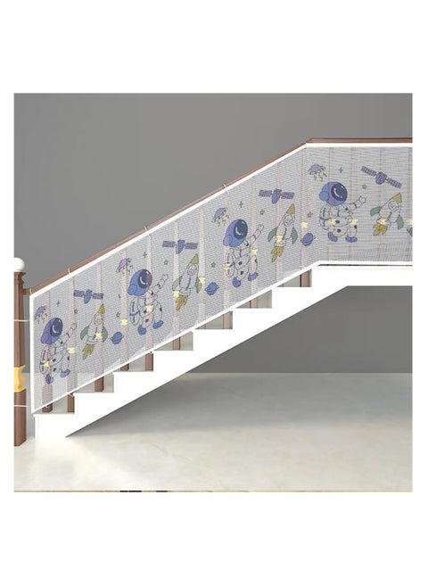 Child Safety Net Mesh, Baby Balcony and Stairway Safety Net with Pattern, Balcony and Stairway Railing Fence Mesh Protection Net for Kids and Pets(78.74 x 35.43 in)