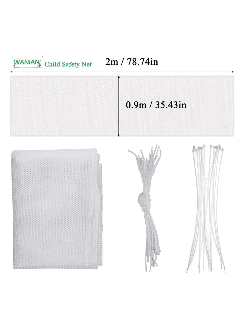SYOSI - Child Safety Net Mesh, Baby Balcony and Stairway Safety Net with Pattern, Balcony and Stairway Railing Fence Mesh Protection Net for Kids and Pets(78.74 x 35.43 in) - Image 1