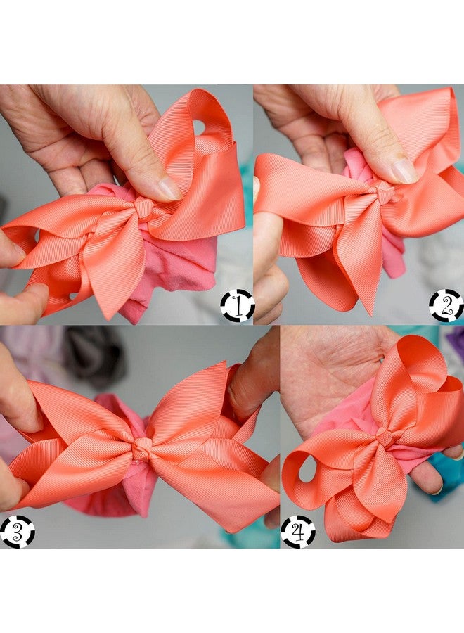 CELLOT 16 Colors Baby Bow Wide Turban Headbands Girls Big 6 Inches Hair Bows Head Wraps Newborn Infants Toddlers Hairbands - Image 5